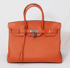 에르메스 벌킨 35 오렌지/은장
