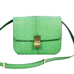 셀리느 클래식 박스백 뱀피 그린