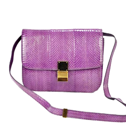 셀리느 클래식 박스백 뱀피 퍼플