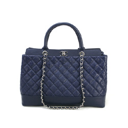 샤넬 12년 신상 칼프스킨 쇼퍼백 네이비