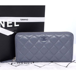 샤넬 램스킨지갑 그레이