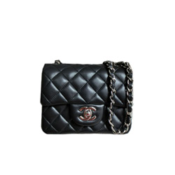 샤넬 램스킨 미니백 블랙/은장