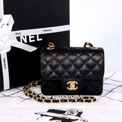 샤넬 캐비어 미니백 블랙/금장