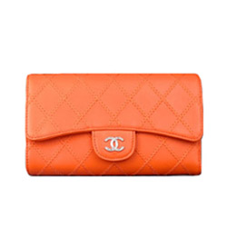 샤넬 퀄팅 스티치 월릿 오렌지