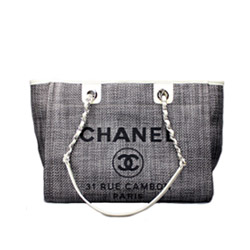 샤넬 캔버스 도빌백 블랙 미듐