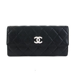샤넬 캐비어 장지갑 블랙