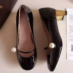 구찌 페이던트 진주 구두 블랙