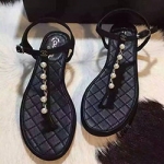샤넬 진주 쪼리 블랙