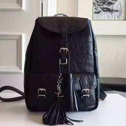 입생로랑 백팩 악어무늬 블랙