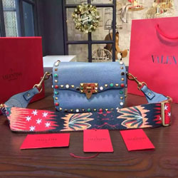 16f/w 발렌티노 락스터드 롤링 가죽 카메라 크로스백