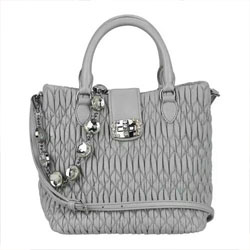 미우미우  15F/W 여성 크리스탈 클로켓 토드숄더백 5BE001