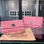 미우미우 Matelasse Metallic Leather Chain Wallet