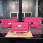 미우미우 Matelasse Metallic Leather Chain Wallet