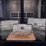 미우미우 Matelasse Metallic Leather Chain Wallet