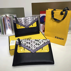 펜디 백벅스 크로커다일 스네이크스킨 클러치