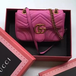 구찌 마몬트 마틀라세 숄더백 스몰 핑크