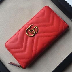 구찌 marmont 지퍼 장지갑 레드