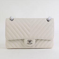 샤넬 클래식 캐비어 은장 25cm