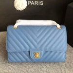 샤넬 클래식 캐비어 금장 25cm