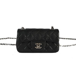 샤넬 클래식 캐비어 MINI 17cm 은장 [2가지 색상] C-455244