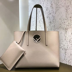 펜디 컬러의 가죽 쇼퍼백 8BH348