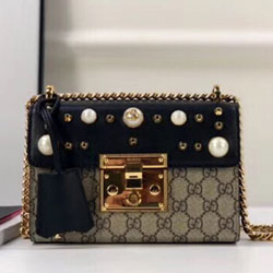 구찌 [패들락] 스터드 가죽 숄더백 432182