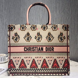 크리스찬디올 멀티컬러  패브릭 백